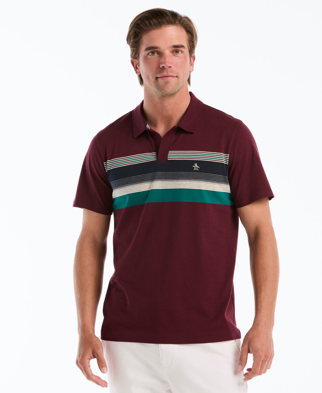 Cotton Chest Stripe Polo (Port Royale) 