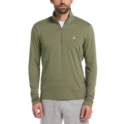 Perforated Fleece Quarter Zip Shirt (Laurel Wreath Htr) 