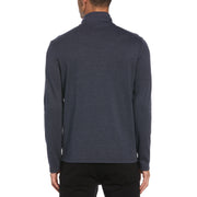 Perforated Fleece Quarter Zip Shirt-Tees-Original Penguin