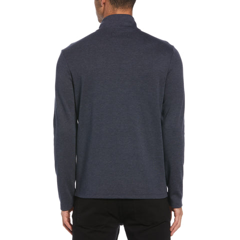 Perforated Fleece Quarter Zip Shirt-Tees-Original Penguin