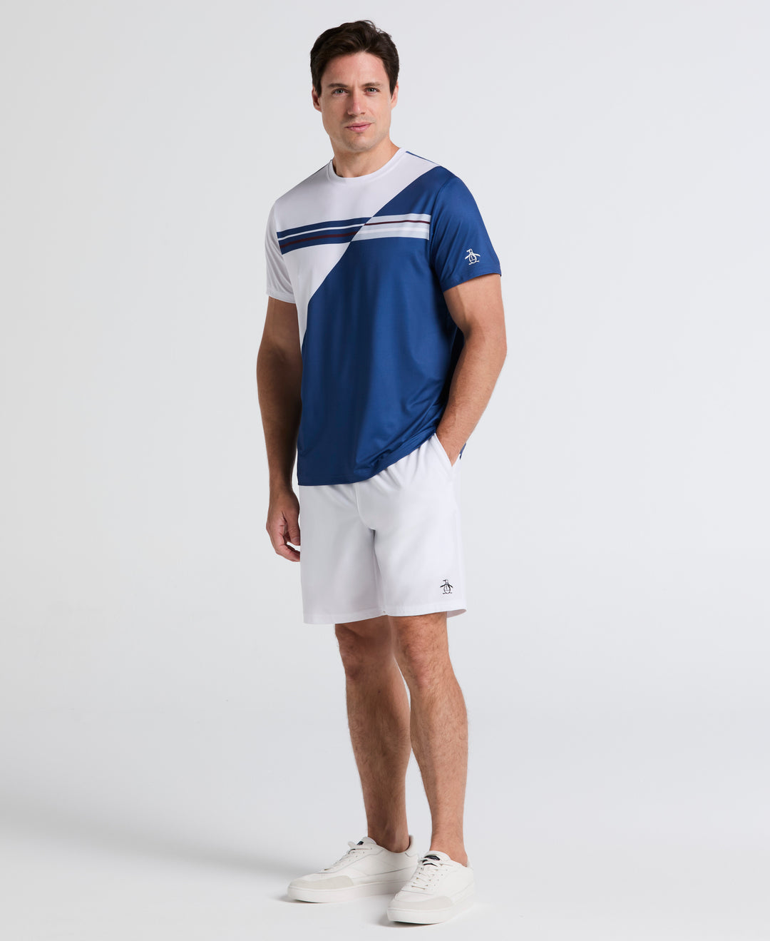 Performance Color Block Tennis Tee (True Navy) 