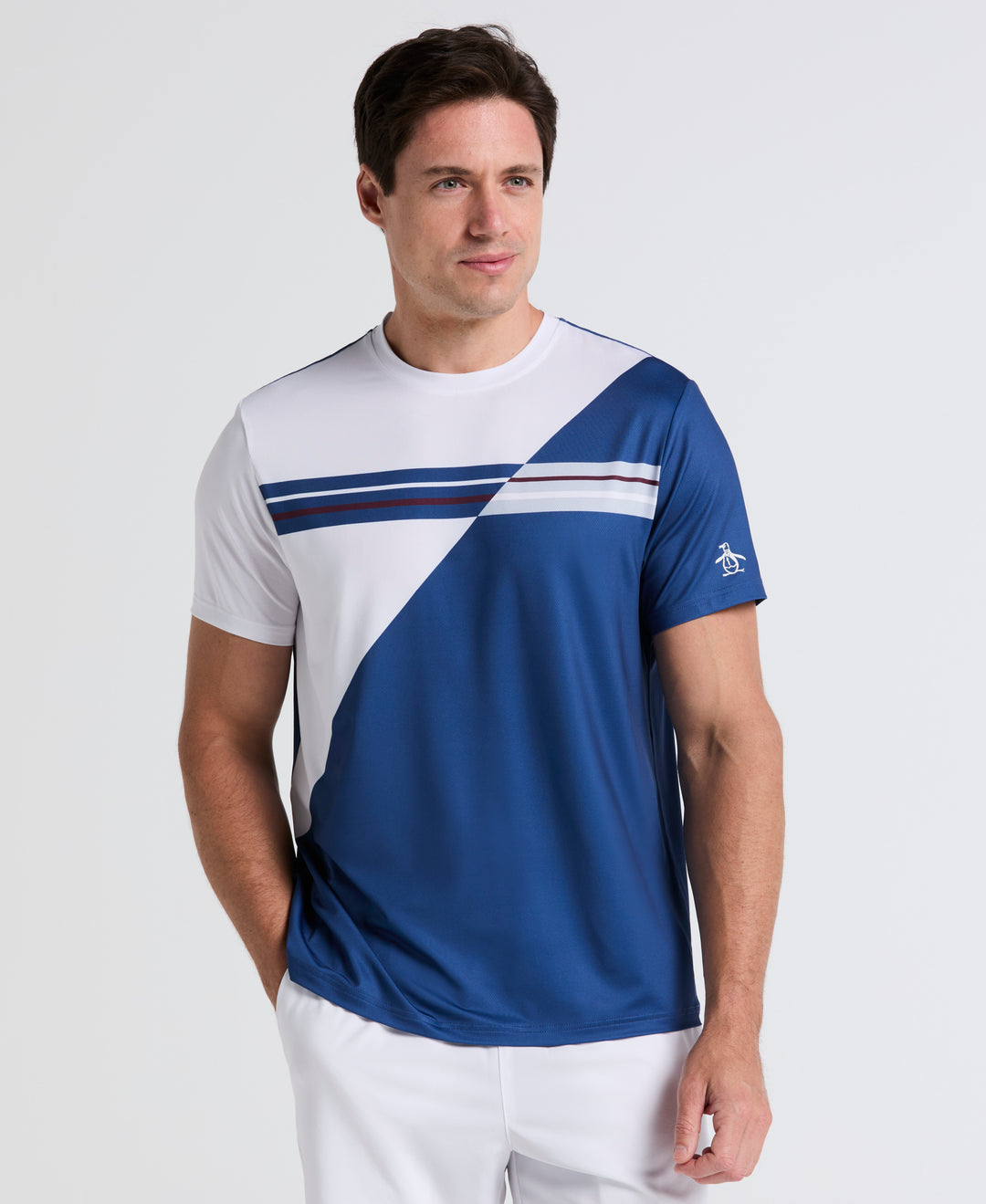 Performance Color Block Tennis Tee (True Navy) 