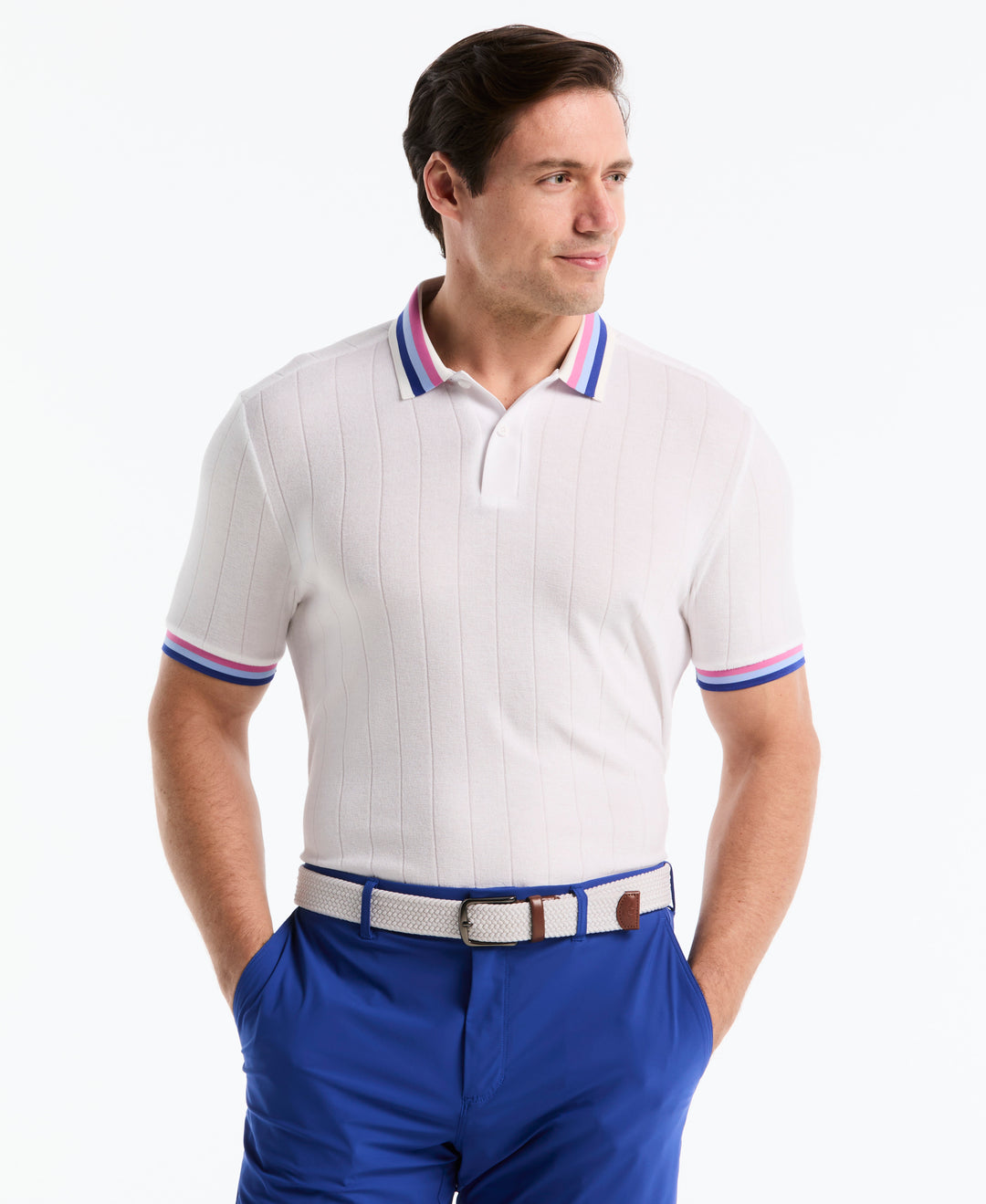 Performance Ribbed Blocking Terry Golf Polo-Golf Polos-Original Penguin