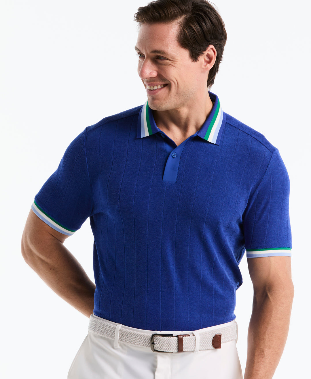 Performance Ribbed Blocking Terry Golf Polo-Golf Polos-Original Penguin