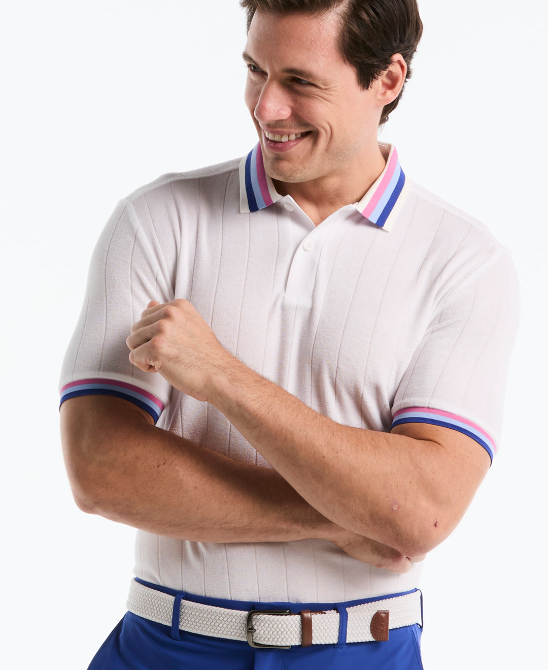 Performance Ribbed Blocking Terry Golf Polo-Golf Polos-Original Penguin