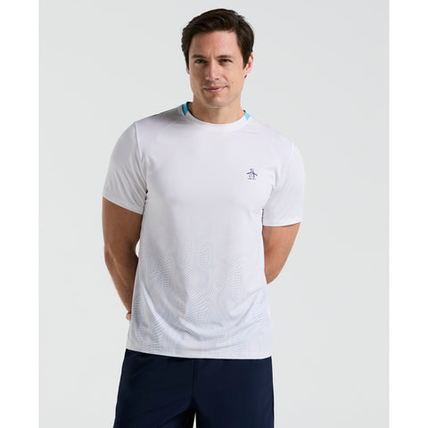 Performance Ventilaed Blocked Tennis Crew Tee (Bright White) 