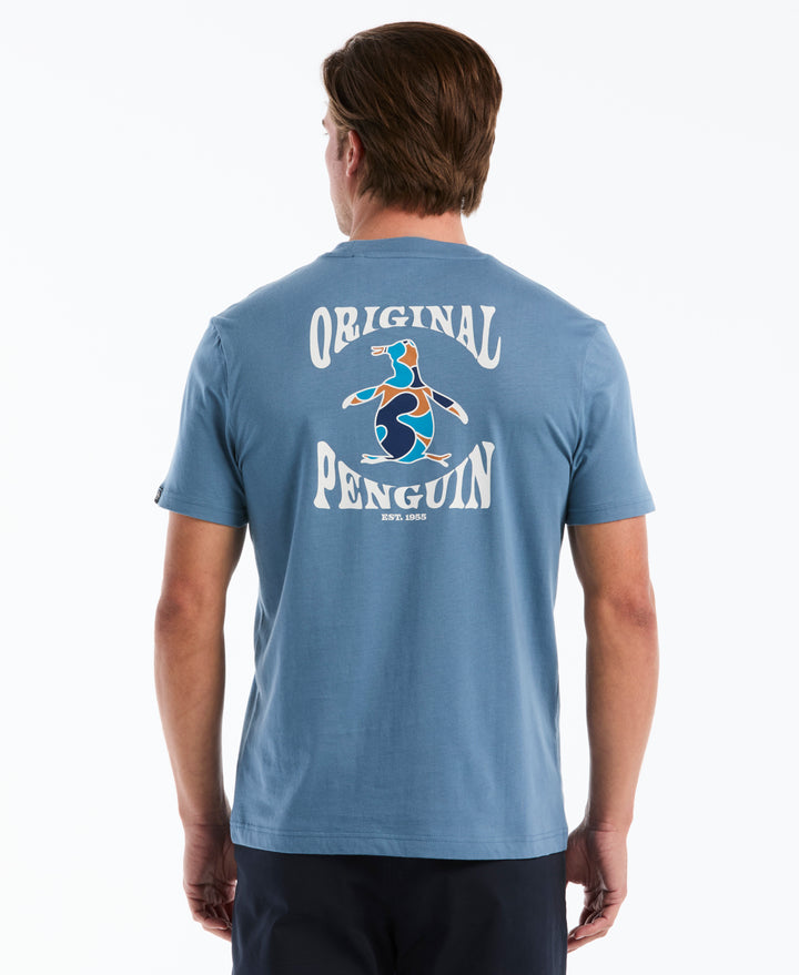 Men's Cotton Graphic Tee with Pete Logo (Copen Blue) 
