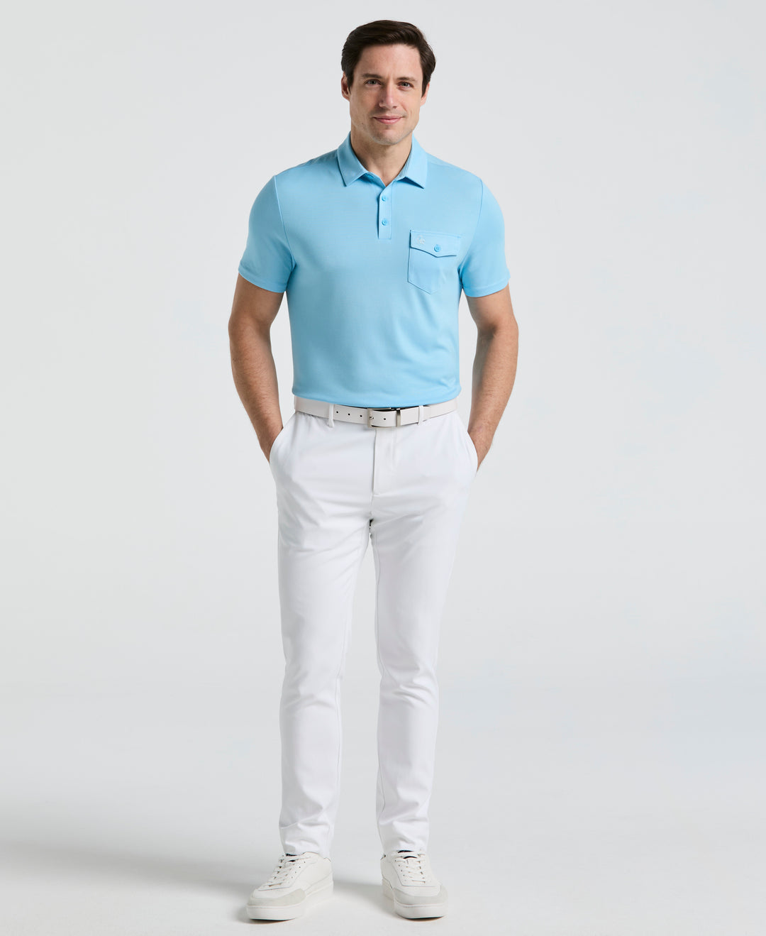 Pete's Fine Line Golf Polo (Blue Grotto) 