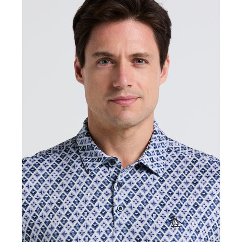Pete's Batik Cocktail Golf Polo (True Navy) 
