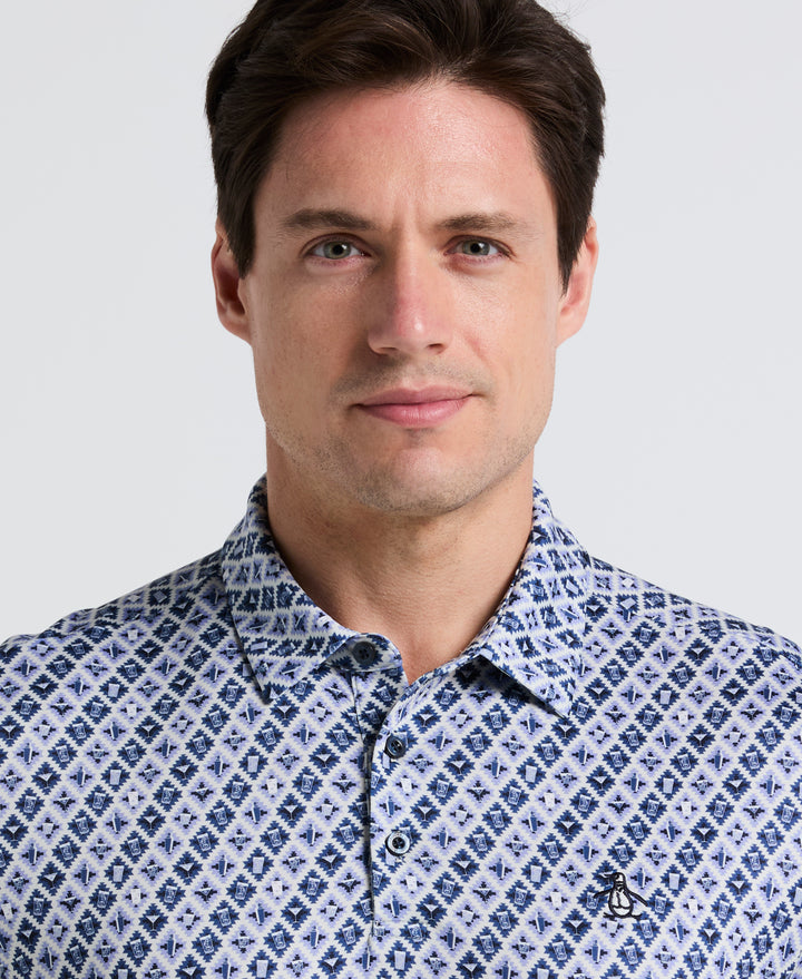 Pete's Batik Cocktail Golf Polo (True Navy) 