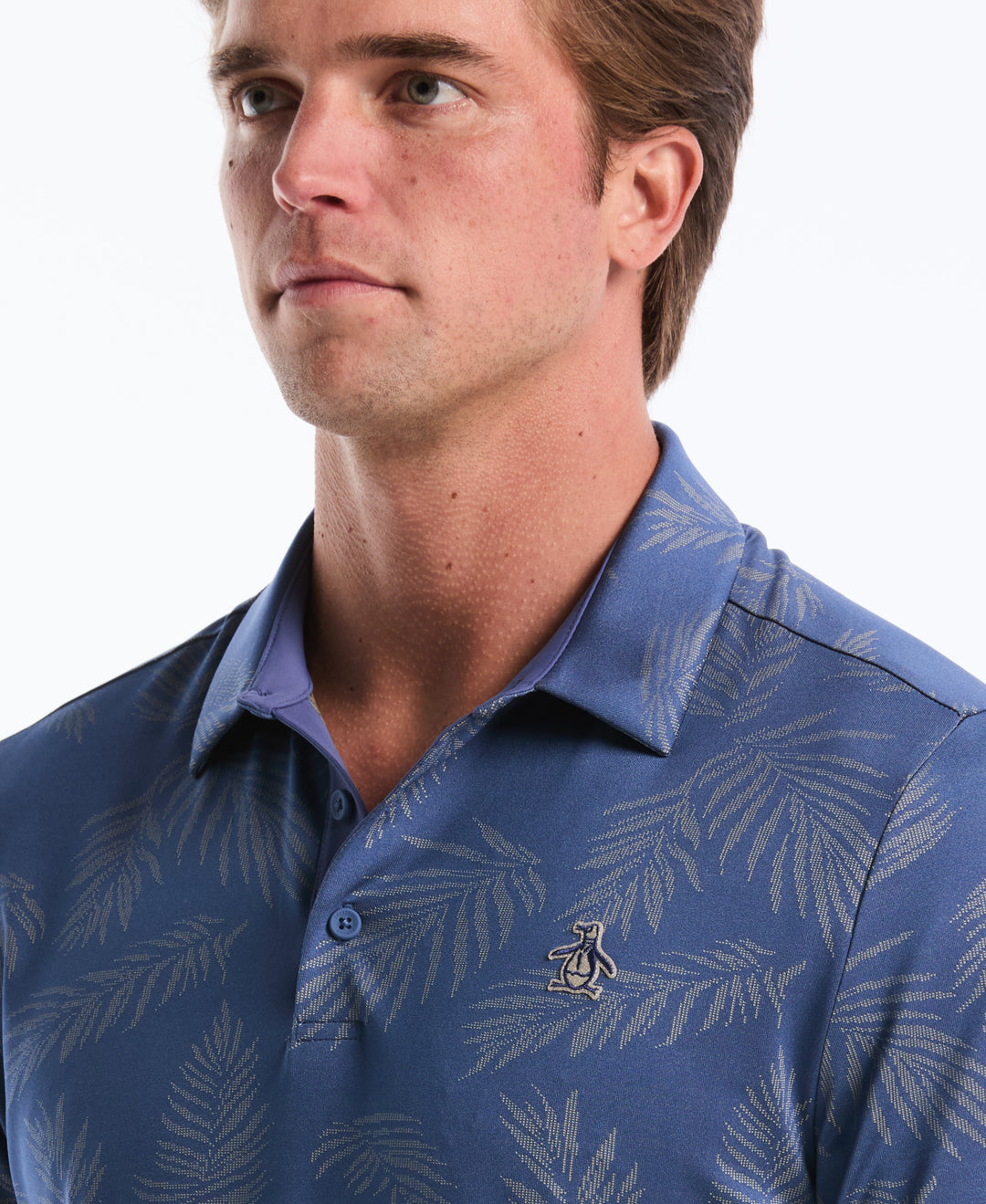 Pete's Botanical Jacquard Golf Polo (True Navy) 