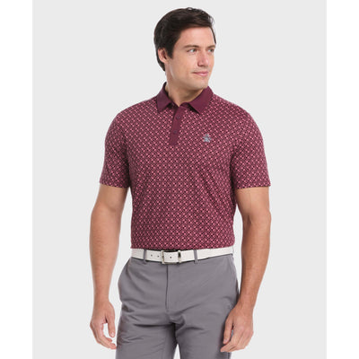 Pete's Geo Color Block Golf Polo-Golf Polos-Mauve Wine-XS-Original Penguin