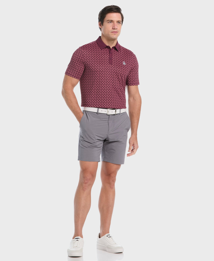 Geo Color Block Polo (Mauve Wine) 
