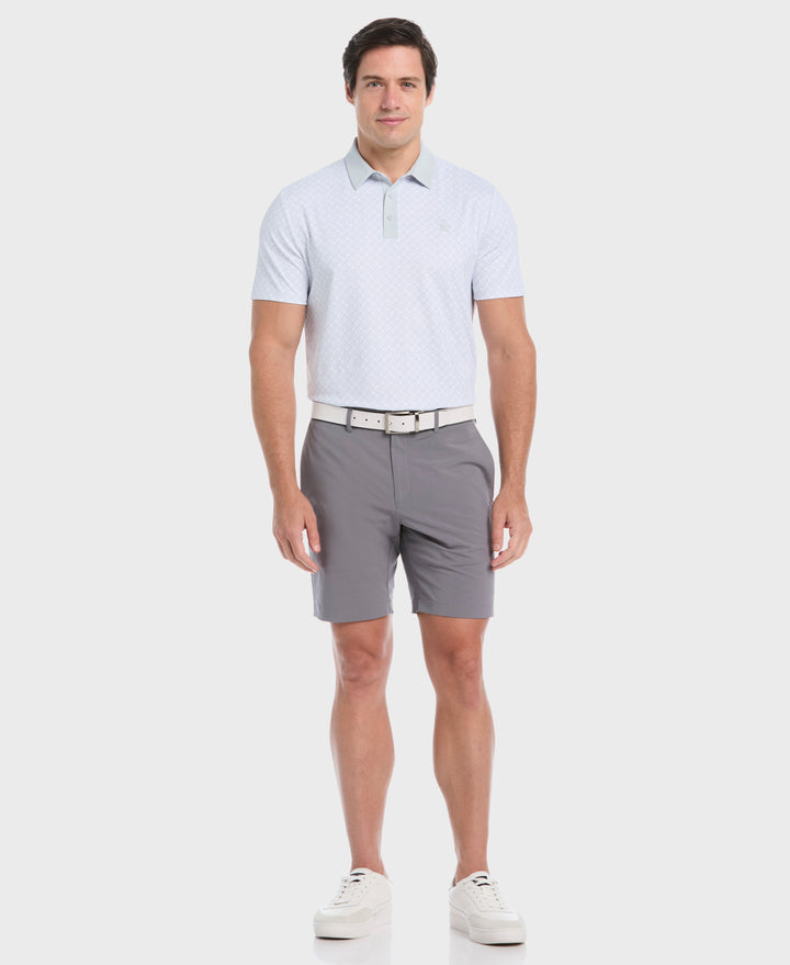 Pete's Geo Color Block Golf Polo (Bright White) 