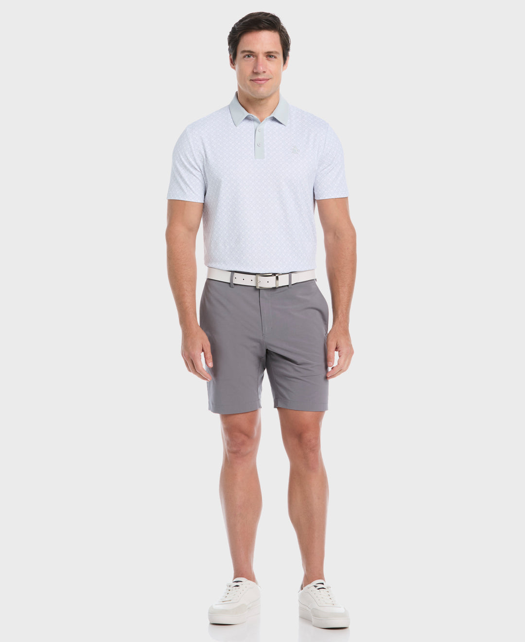 Pete's Geo Color Block Golf Polo (Bright White) 