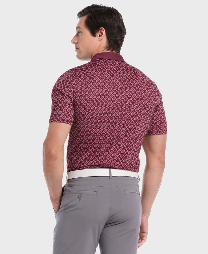 Geo Color Block Polo (Mauve Wine) 