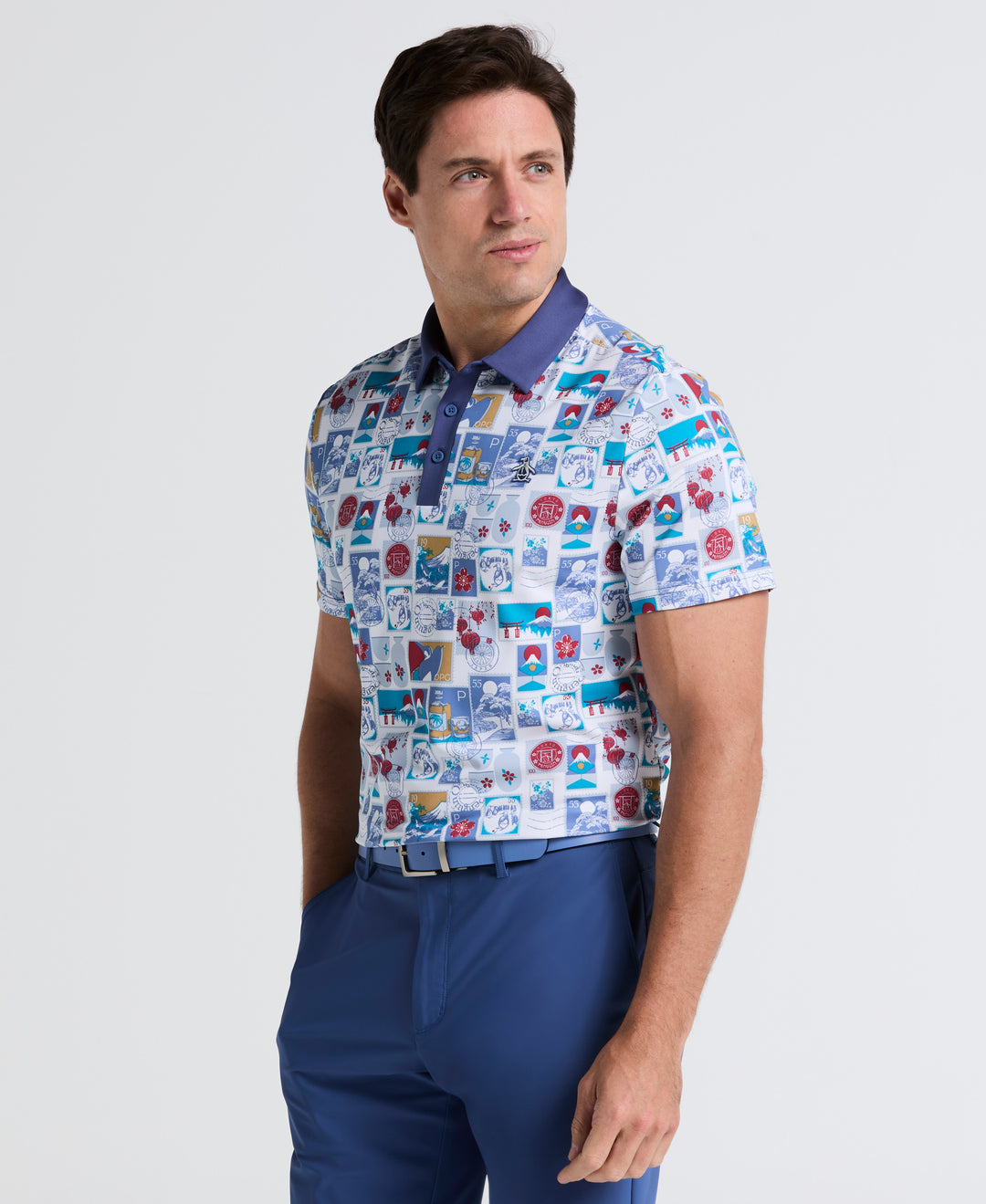 Pete's Stamp Statement Golf Polo (Bright White) 