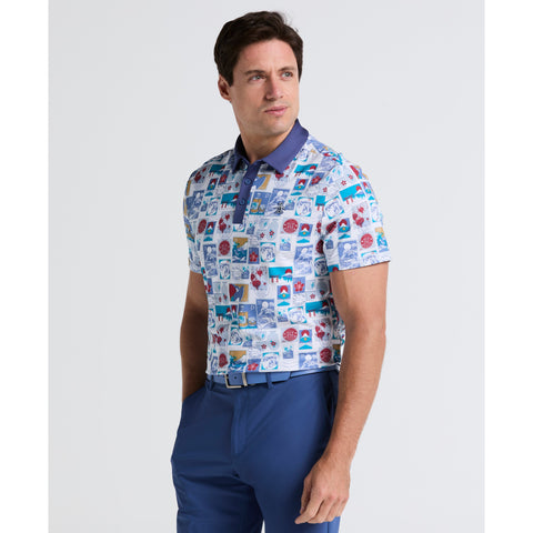 Pete's Stamp Statement Golf Polo (Bright White) 