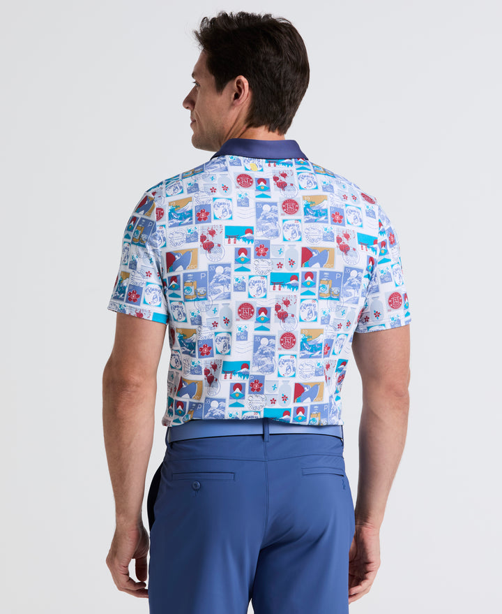 Pete's Stamp Statement Golf Polo (Bright White) 