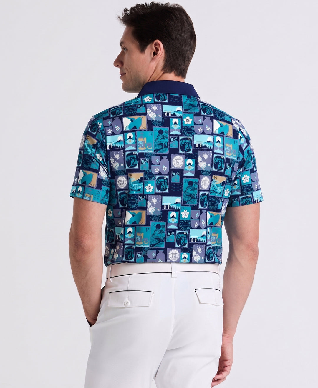 Pete's Stamp Statement Golf Polo-Golf Polos-Original Penguin