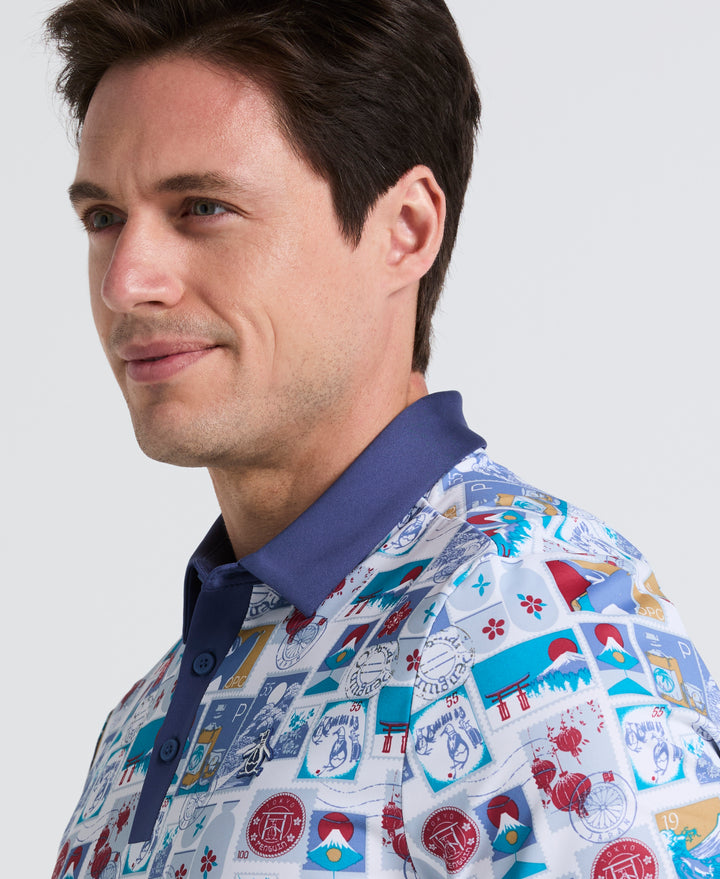 Pete's Stamp Statement Golf Polo (Bright White) 