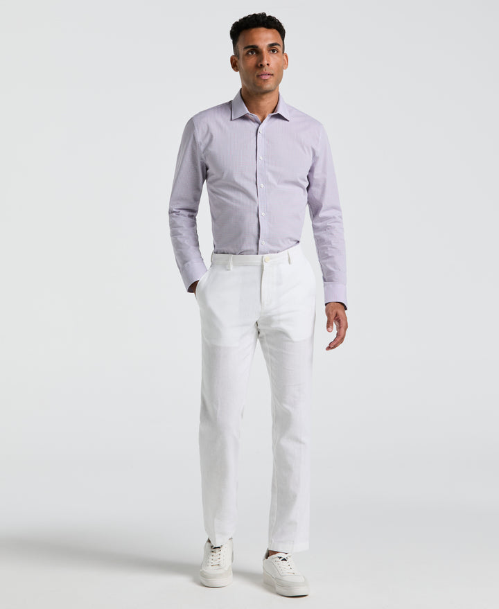 Linen Slim Fit Chino Pants (Bright White) 