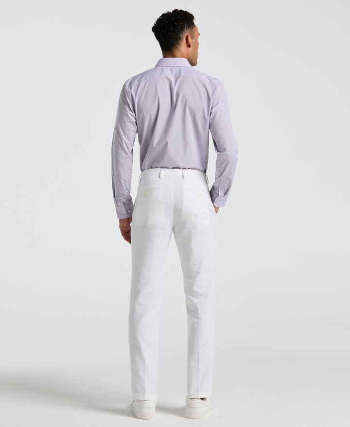 Linen Slim Fit Chino Pants (Bright White) 