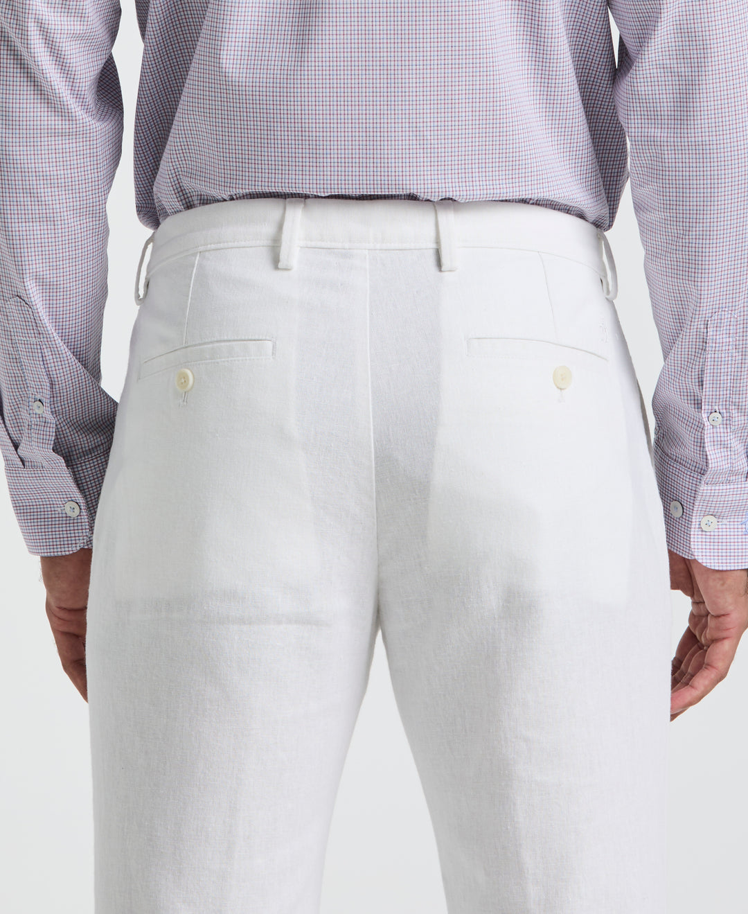 Linen Slim Fit Chino Pants (Bright White) 