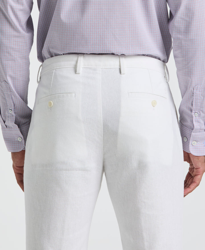 Linen Slim Fit Chino Pants (Bright White) 