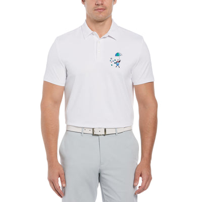 Pinball Graphic Print Golf Polo (Bright White) 