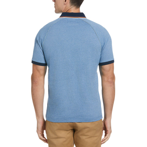 Piped Jacquard Polo (Dark Blue) 