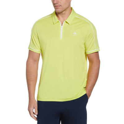 Performance Piped Tennis Polo (Limeade) 
