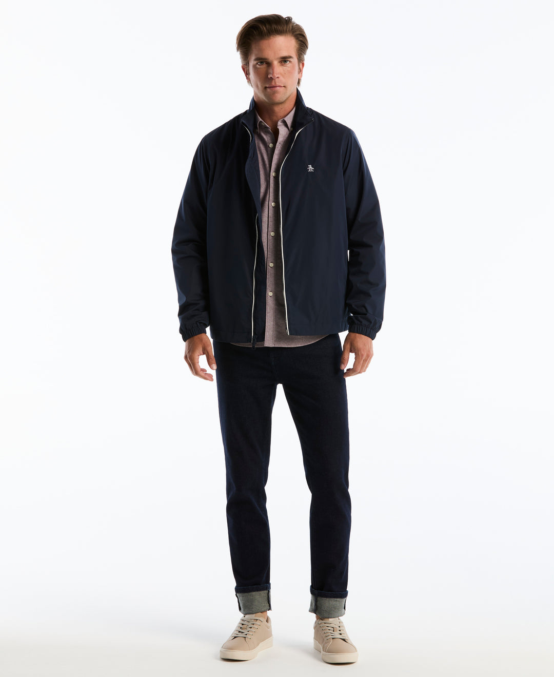 Piped Shell Windbreaker (Dark Sapphire) 