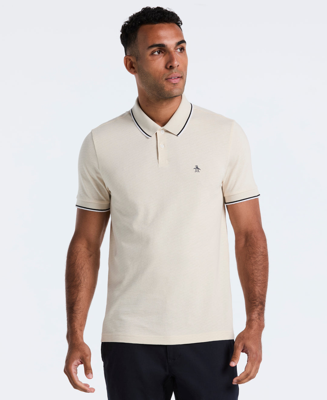 Cotton Pique Polo with Contrast Tipping (Birch) 