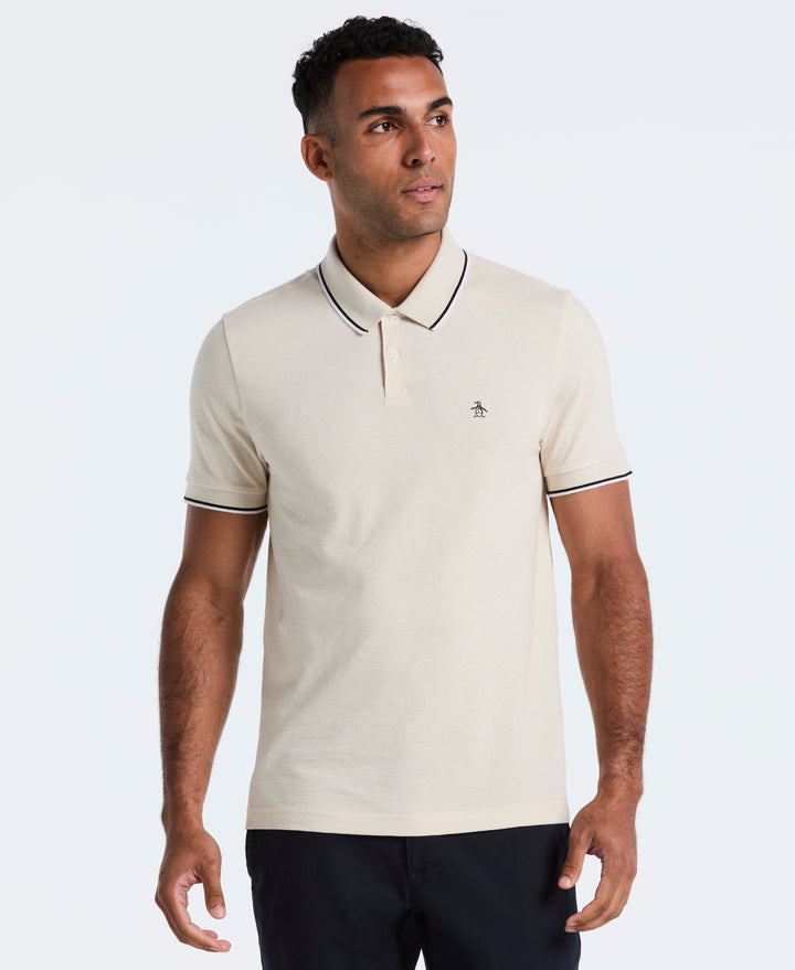 Cotton Pique Polo with Contrast Tipping (Birch) 