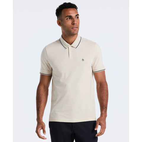 Cotton Pique Polo with Contrast Tipping (Birch) 