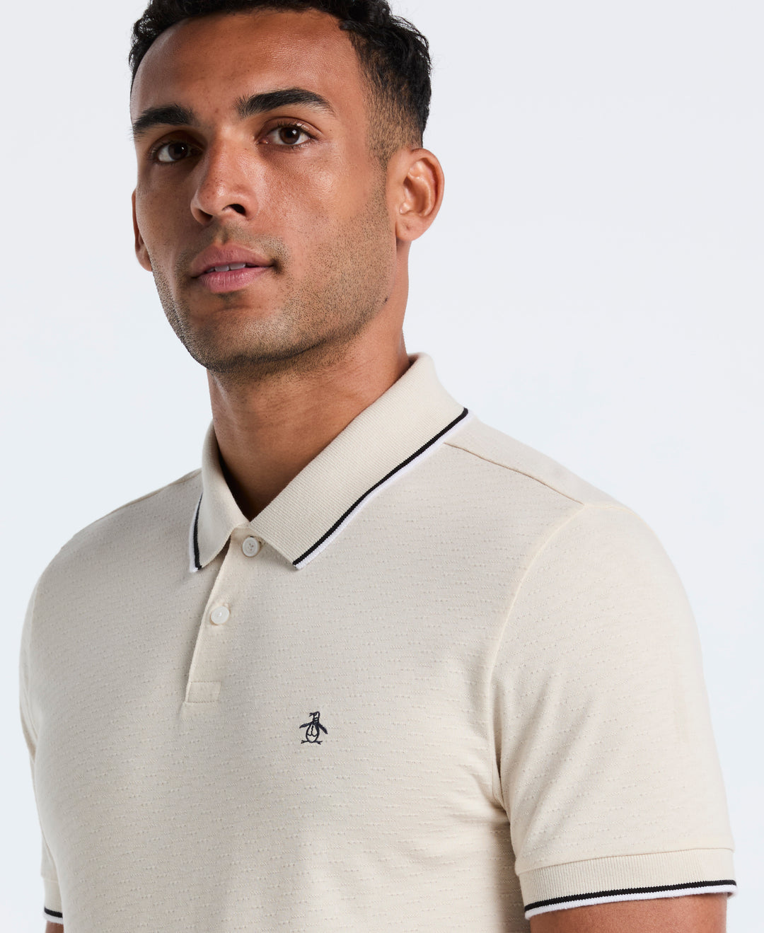 Cotton Pique Polo with Contrast Tipping (Birch) 