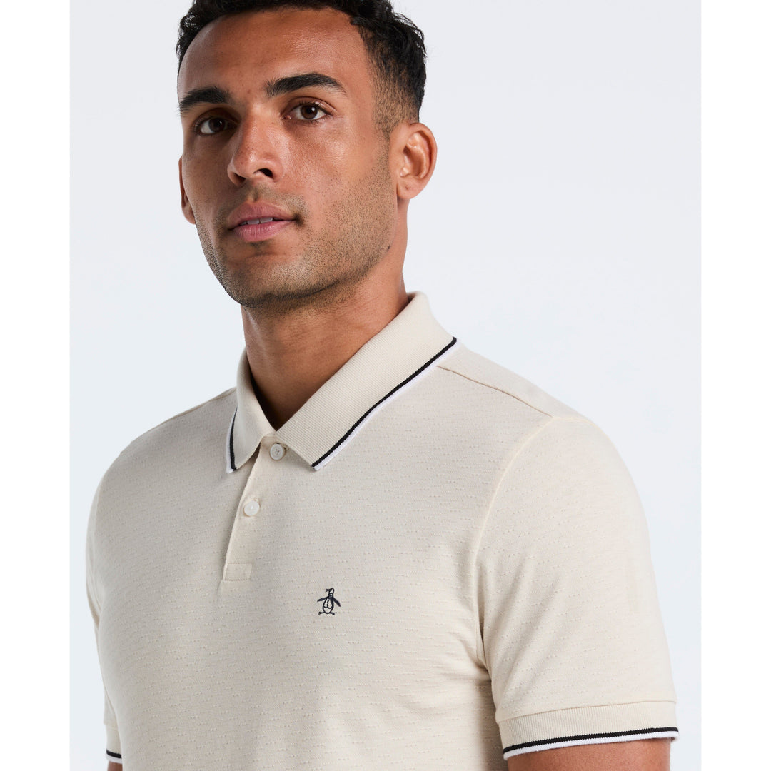 Cotton Pique Polo with Contrast Tipping (Birch) 