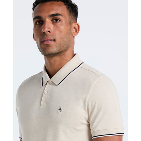 Cotton Pique Polo with Contrast Tipping (Birch) 