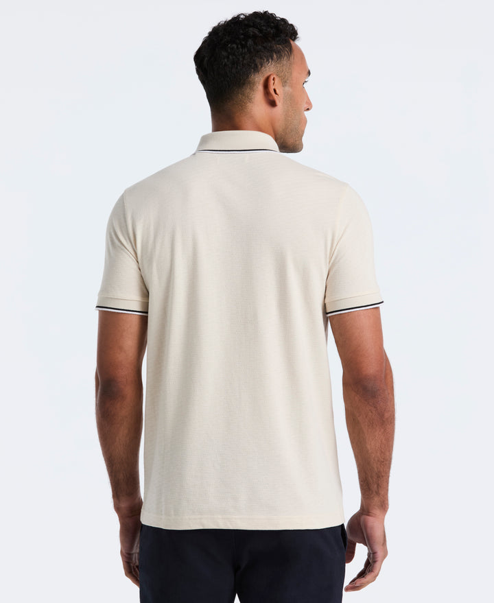 Cotton Pique Polo with Contrast Tipping (Birch) 