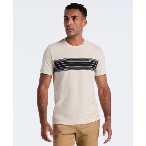 Pique Yard Dye Chest Stripe Tee (Birch) 
