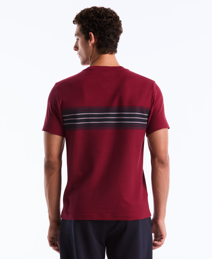Pique Yard Dye Chest Stripe Tee (Cabernet) 