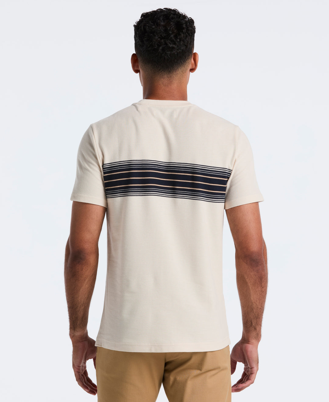 Pique Yard Dye Chest Stripe Tee (Birch) 