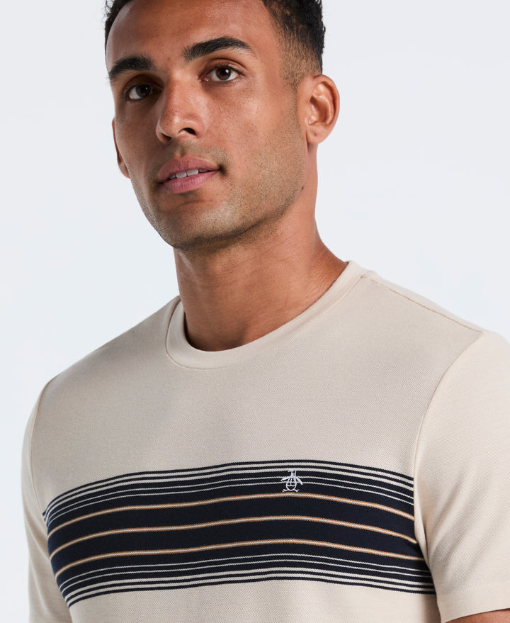 Pique Yard Dye Chest Stripe Tee (Birch) 