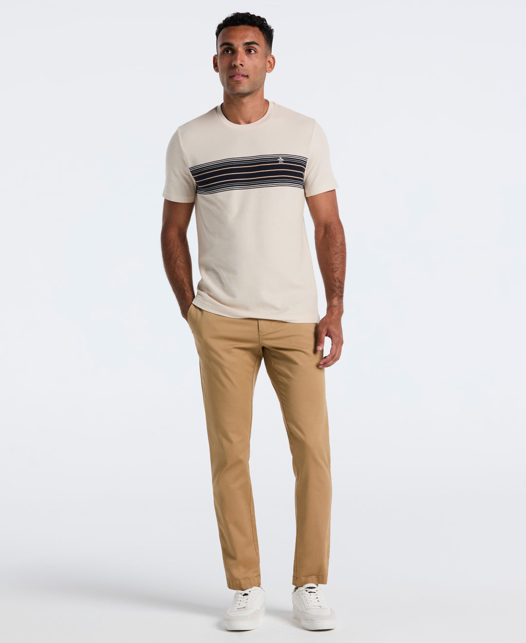 Pique Yard Dye Chest Stripe Tee (Birch) 
