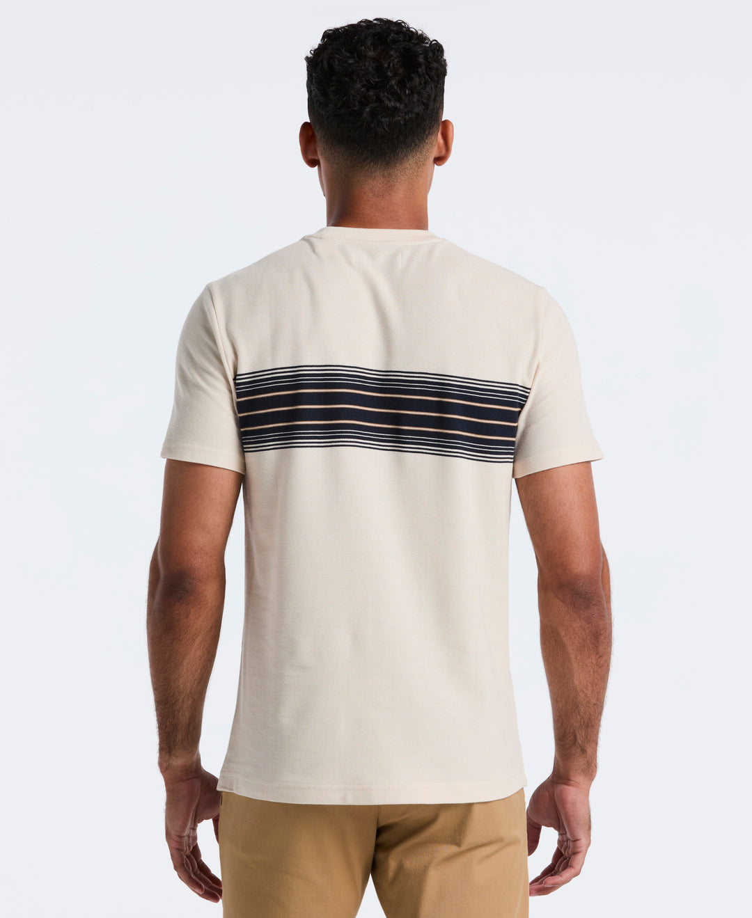 Pique Yard Dye Chest Stripe Tee (Birch) 