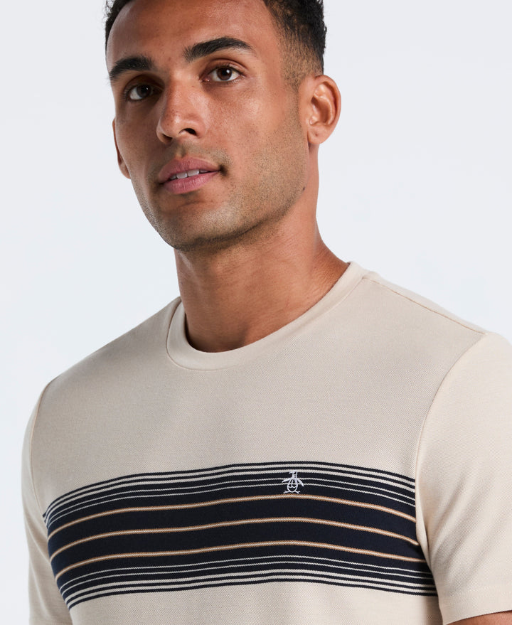 Pique Yard Dye Chest Stripe Tee (Birch) 