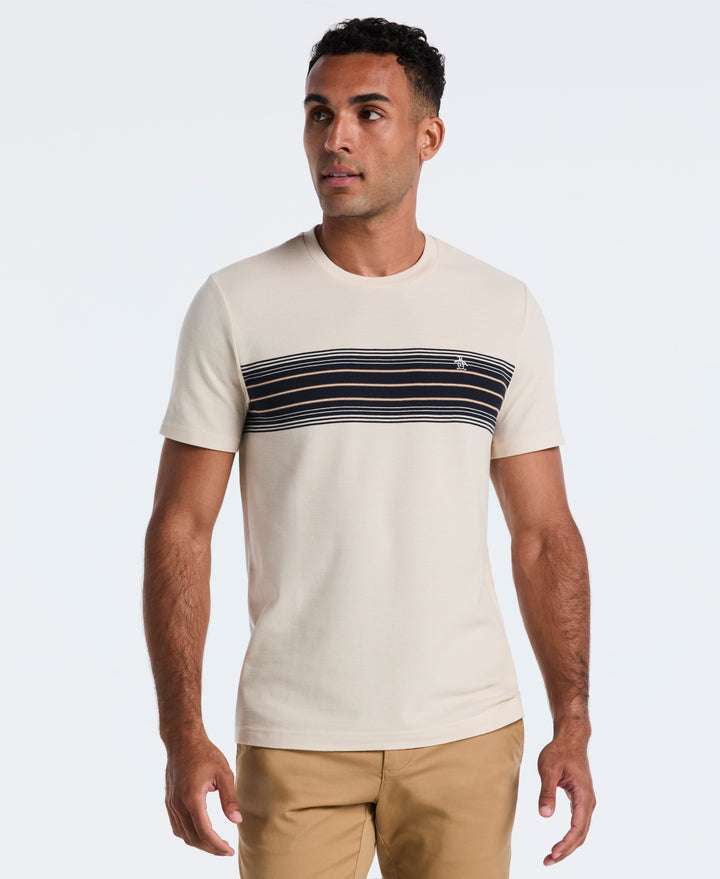 Pique Yard Dye Chest Stripe Tee (Birch) 