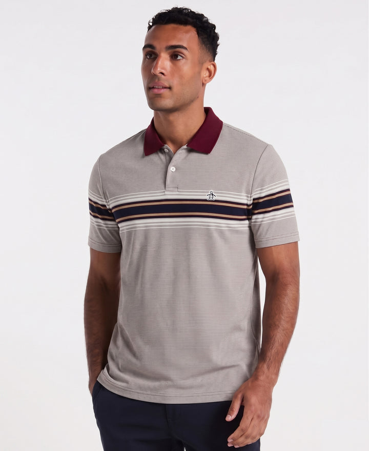 Pique Engineered Stripe Polo-Polos-Cabernet-XS-Original Penguin
