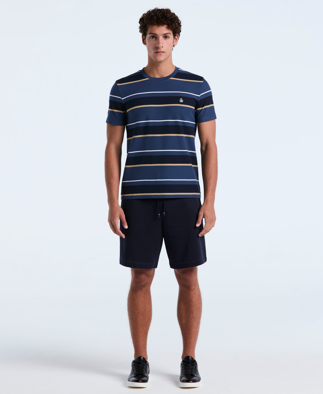 Cotton Pique Engineered Stripe Tee (Sargasso Sea) 